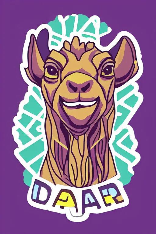 Image similar to Portrait of a drug dealer goat, sticker, andromorphic, colorful, illustration, highly detailed, simple, smooth and clean vector curves, no jagged lines, vector art, smooth