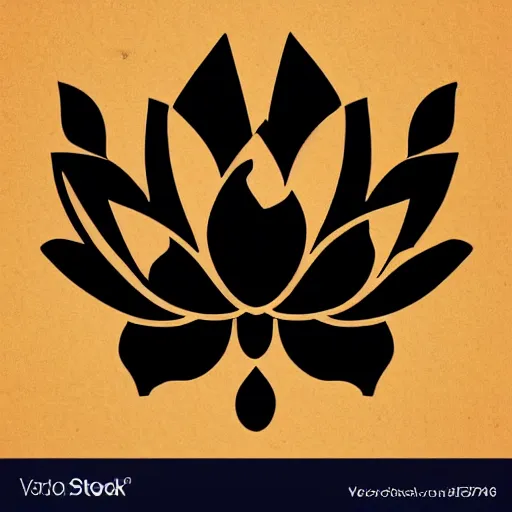 Prompt: A lotus flower logo with stars