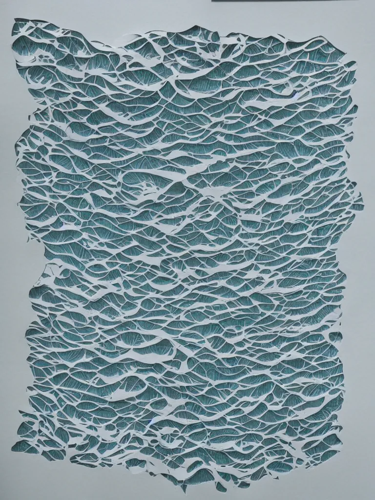 Image similar to paper art, the ocean is dying