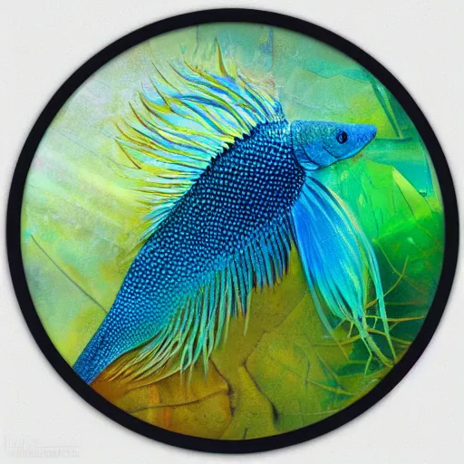 Image similar to aquatic iridescent numerical river web betta spring roundel moat, by edgar degas and joe jusko and judson huss, abstract, trending on cgsociety, nft