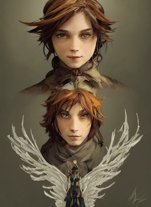 Image similar to asymmetrical!! portrait of a snufkin with angel wings in the style of, demon art, intricate, elegant, highly detailed, digital painting, artstation, biolusence, concept art, smooth, sharp focus, illustration, art by artgerm and greg rutkowski and alphonse mucha, horizon zero dawn 8 k