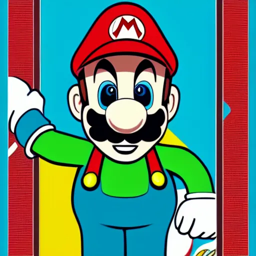 Prompt: Portrait of Super Mario by Kilian Eng