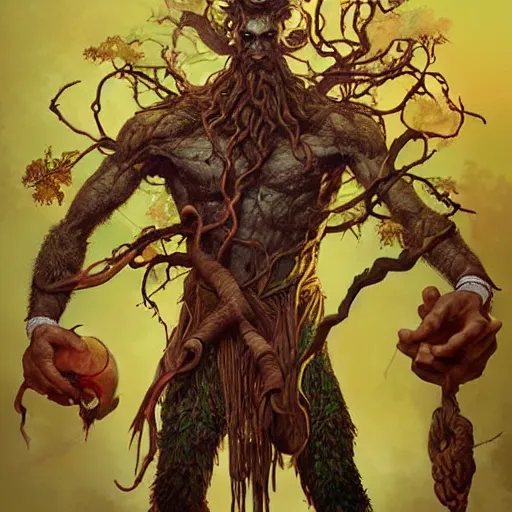 Prompt: treebeard as dhalsim from street fighter, 4 k, ultra realistic, detailed focused art by artgerm and greg rutkowski and alphonse mucha