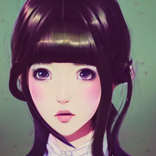 Image similar to portrait of brunette girl wearing maid uniform by ilya kuvshinov and anna dittmann and studio ghibli and wlop and rossdraws, digital art, trending on artstation, anime arts, featured on pixiv, purple lighting, hd, 8 k, highly detailed, good lighting, beautiful, epic, masterpiece, nazi chiq