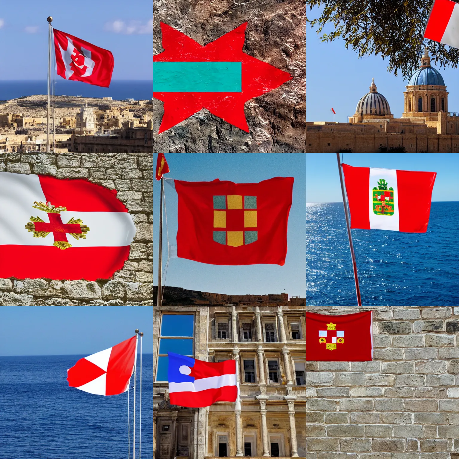 Prompt: a photo of the flag of malta