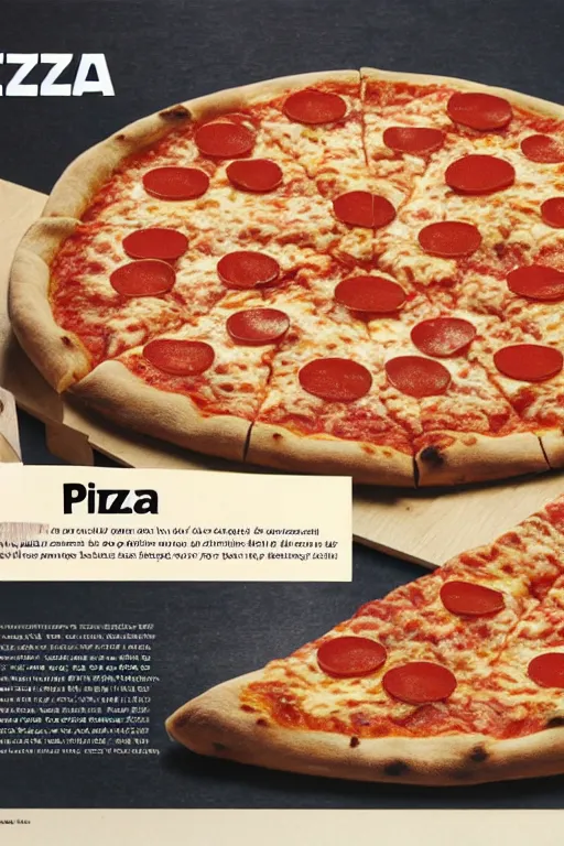 Prompt: pizza advert, print on magazine