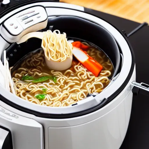 Image similar to Cooking ramen noodle soup in an airfryer, photo