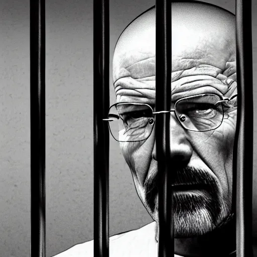 Prompt: Walter White in prison 4K quality super realistic