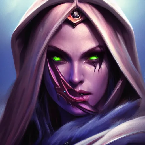 Image similar to hyperrealist portrait of sylvanas windrunner on a blue planet. by bayard wu, fantasy art, photo realistic, dynamic lighting, trending on artstation, poster, volumetric lighting, very detailed faces, 4 k, award winning