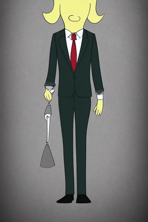 Prompt: gentleman in suit in style of adventure time, detailed, clean