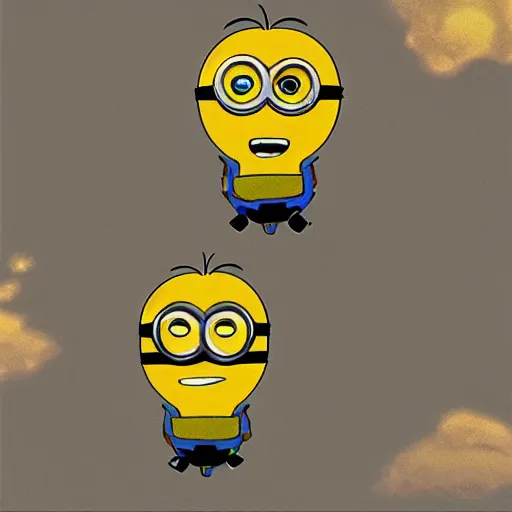 Prompt: minion paratroopers with a nuclear explosion in the background, planes are bombing baghdad