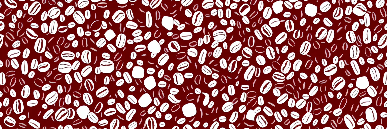 Prompt: seamless pattern design, coffee and band, simple, red and white,