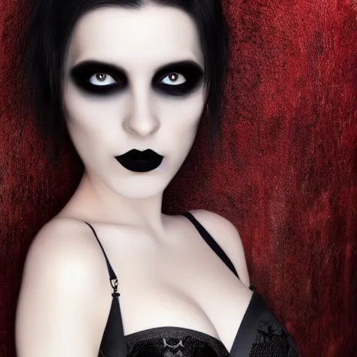 Image similar to pale goth beauty, ultra definition