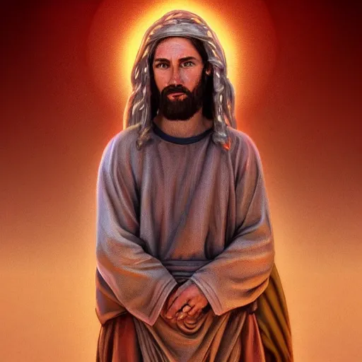 Prompt: an Artstation 3d render of Very very very very highly detailed beautiful mystic photo of jesus in the desert, intricate, extremely detailed, digital painting, artstation, concept art, smooth, sharp focus, illustration, intimidating lighting, incredible art,