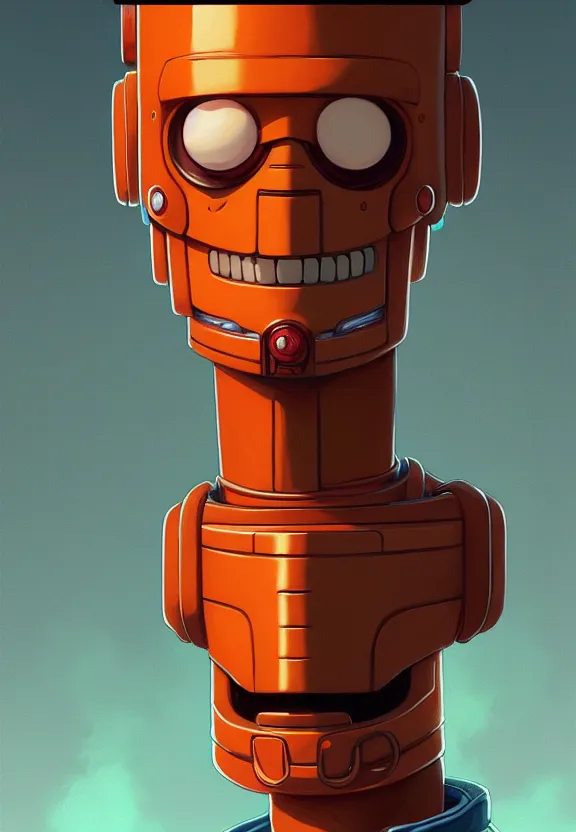 Image similar to portrait of bender from futurama, looking at camera, stylish, extremely detailed, digital painting, artstation, concept art, smooth, sharp focus, illustration, ambient lighting, art by artgerm and greg rutkowski and alphonse mucha and simon stalenhag