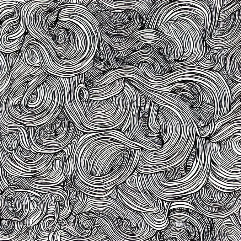 Image similar to a pen and ink generative line - art drawing. clean lines.