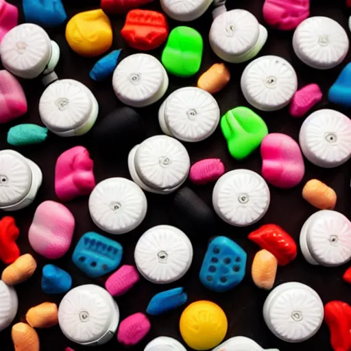 Prompt: headphones made out of candy, photo