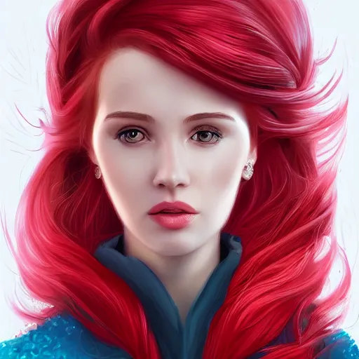 Image similar to a woman wearing a princess outfit, red hair, highly detailed, digital painting, artstation, concept art, smooth, sharp focus, illustration