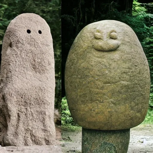 Image similar to humanoid rock, anthropomorphic stone being, stone alien, huge person that isn't human