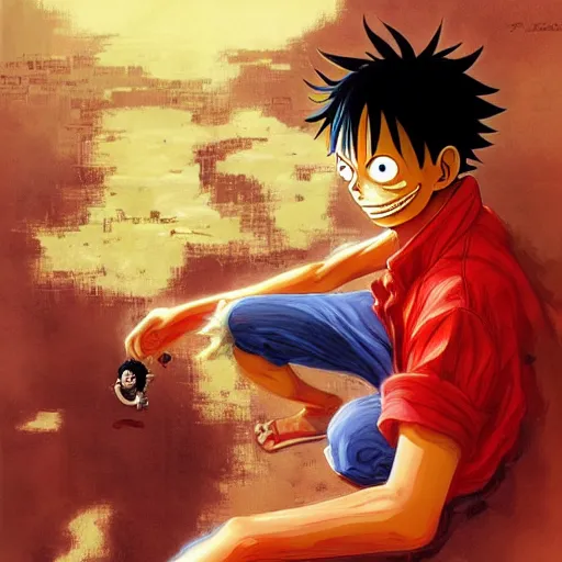 Image similar to luffy, by isaac asimov and marc simonetti