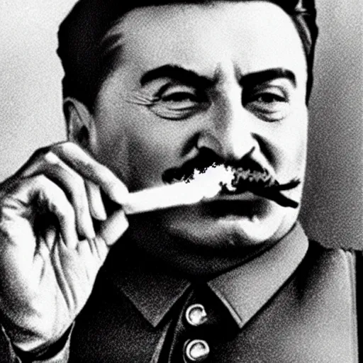 Prompt: stalin smoking french fries