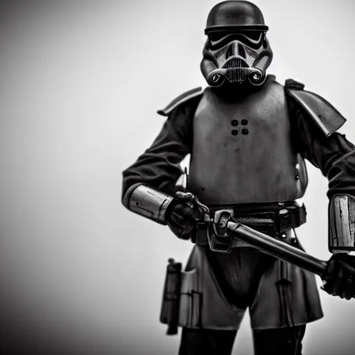 Image similar to imperial german stormtrooper, 8 k, shallow depth of field, moody lighting, cinematic lighting,