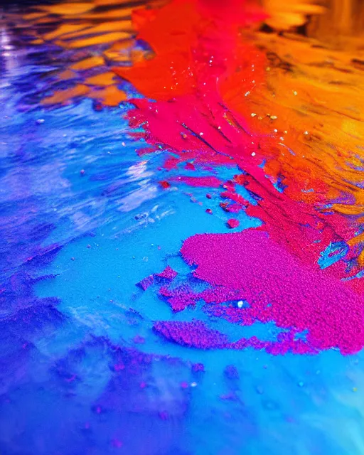 Prompt: color pigments spread out in water, look like someone is dancing, dream, unreal 5, trending on artstation