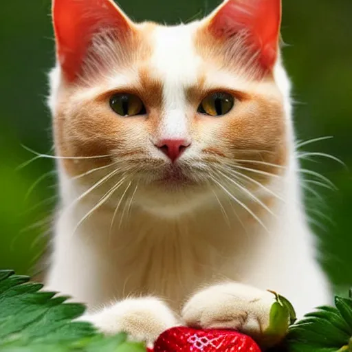 Image similar to a cat with the skin of a strawberry, photo