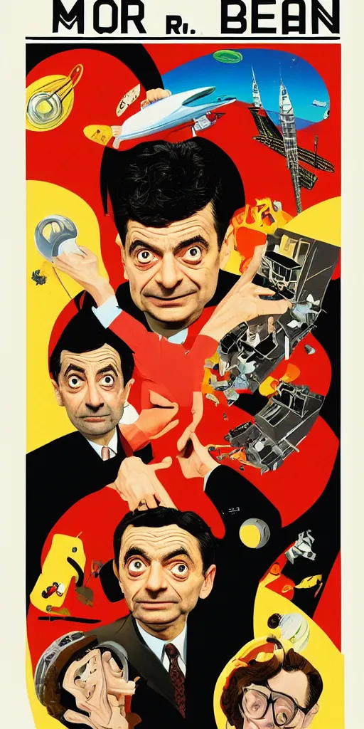 Image similar to criterion collection Poster art for the film Mr. Bean goes to Space