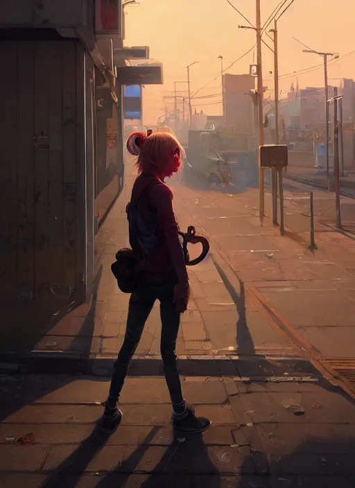 Image similar to Highly detailed full-body portrait of homeless and bruised Taylor Swift, in GTA V, Stephen Bliss, unreal engine, fantasy art by Greg Rutkowski, Loish, Rhads, Makoto Shinkai and Lois van baarle, ilya kuvshinov, rossdraws, Tom Bagshaw, global illumination, radiant light, detailed and intricate environment