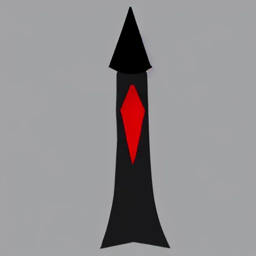 Prompt: a cursed dagger, in the simplistic style of SCP artwork, in colors of black white and red