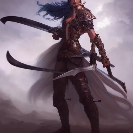 Image similar to anthropomorphic calico cat warrior wielding a sword, highly detailed matte fantasy painting, stormy lighting, by ross tran, by artgerm, by brom, by peter mohrbacher