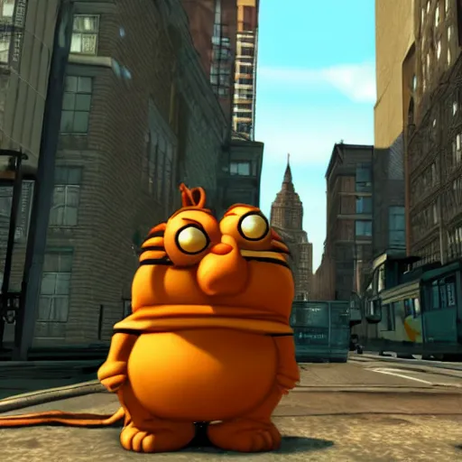 Prompt: Photo of Garfield in City 17 from Half-Life 2