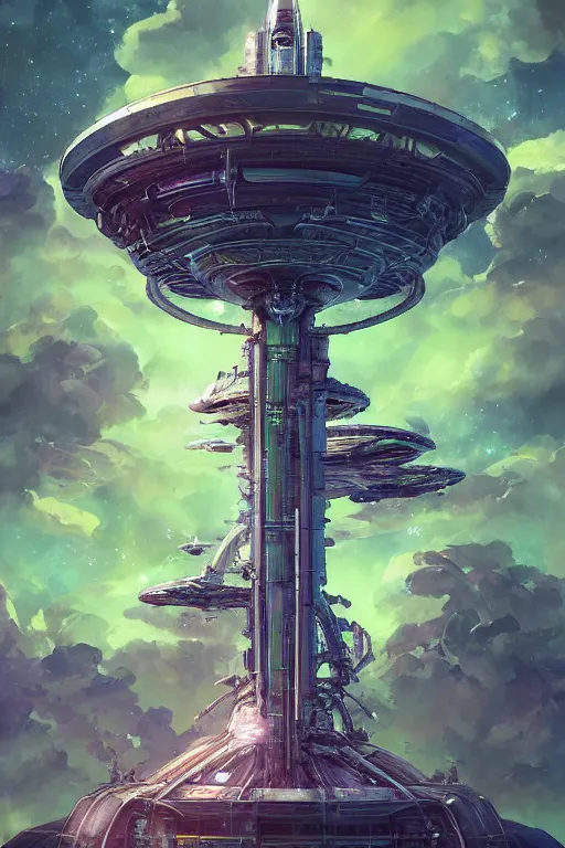 Image similar to multi level spaceship botanical garden in space, by artgerm, tom bagshaw, gerald brom, vaporwave colors, lo - fi colors, vaporwave, lo - fi, moody vibe, goth vibe, rendered by substance designer, cel shading, toon shading, smooth,