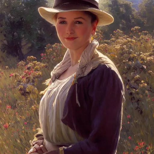 Prompt: a portrait painting of the daughter of john wayne and susanne summers, oil painting, gentle expression, smiling, elegant clothing, scenic background, unreal 5. rpg portrait, extremely detailed and lifelike, artgerm, greg rutkowski, alphonse mucha, vladimir volegov, adolphe bouguereaum, greg hildebrandt, tim hildebrandt