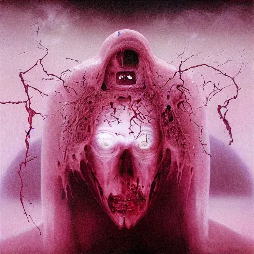 Image similar to bladee album cover made by zdzislaw beksiński