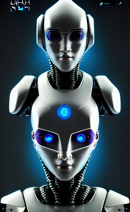 Image similar to friendly humanoid cyber robot, award winning, portrait bust, symmetry, faded colors, cypherpunk background, masterpiece, trending on artstation, cinematic composition, beautiful lighting, hyper detailed!!!, by alan blackwell, 8 k, unreal engine 5