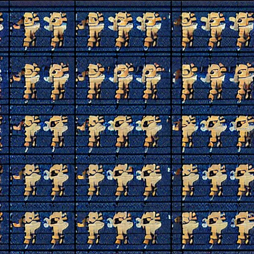 Image similar to 20 frame sprite sheet of a sideways monkey running, 8k, highly detailed, highly intricate,