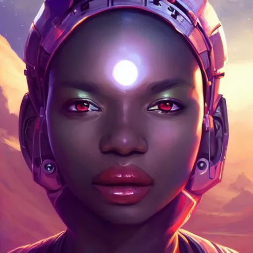 Prompt: african space pirate, science fiction, highly detailed, digital painting, beautiful eyes, symmetry, concept art, sharp focus, illustration, global illumination, radiant light, detailed and intricate environment, art by artgerm and greg rutkowski and magali villeneuve and ilya kuvshinov!