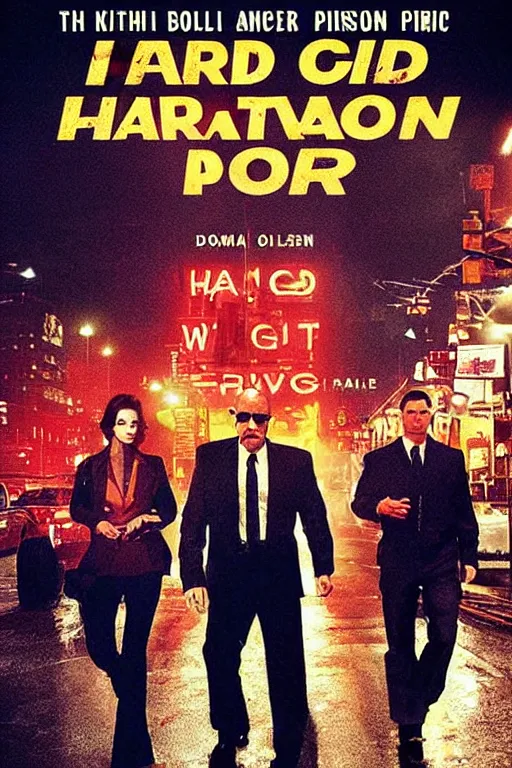 Image similar to “ a movie poster for a hard - boiled cop drama the informant starring mel gibson, dominic purcell, kate bosworth, and nick stahl set in 1 9 9 0 s queens. cinematic rainy night. ”