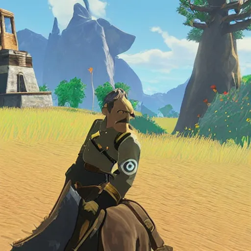 Image similar to adolf hitler in breath of the wild