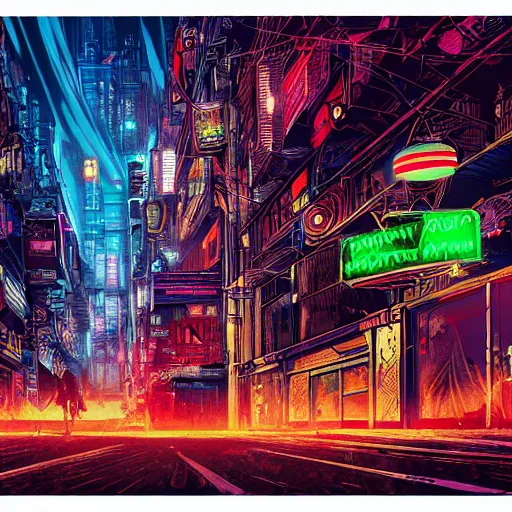 Prompt: ziggy stardust from Mars anamorphic illusion 4k, in the style of Dan Mumford, with a crowded futuristic cyberpunk city in the background, astrophotgraphy