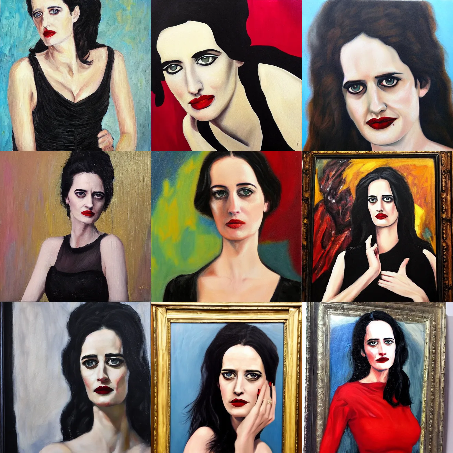 Prompt: eva green oil painting in style of ivan albright