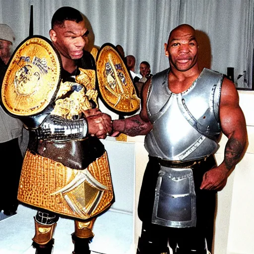 Prompt: mike tyson in knights armor