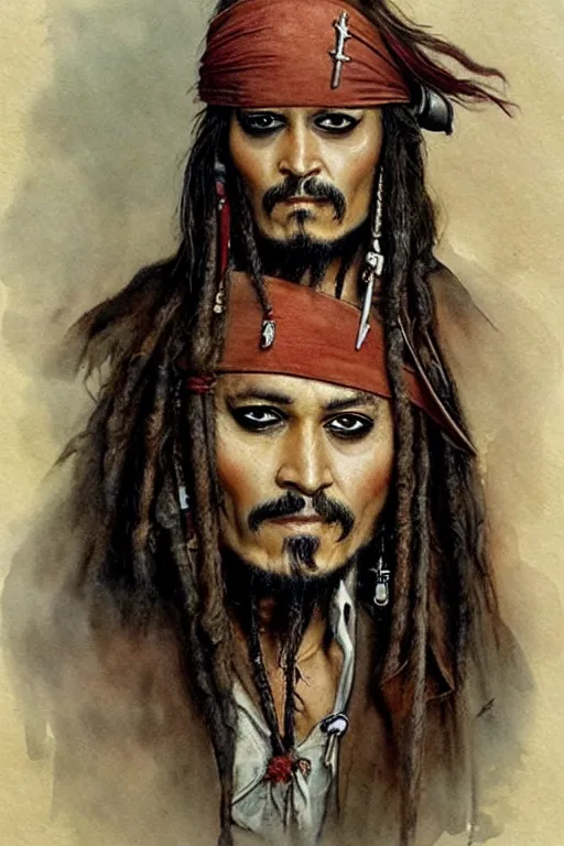 Image similar to ( ( ( ( ( 1 9 5 0 s chili jack sparrow. muted colors. ) ) ) ) ) by jean - baptiste monge!!!!!!!!!!!!!!!!!!!!!!!!!!!