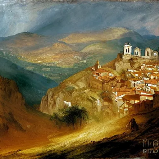 Prompt: ouro preto painted by william turner