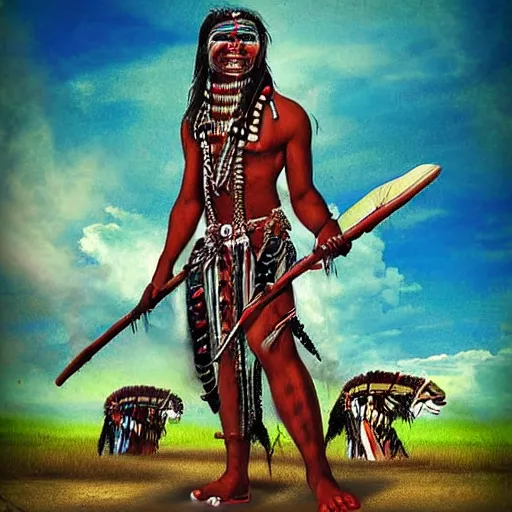 Image similar to digital art savage indians on the warpath