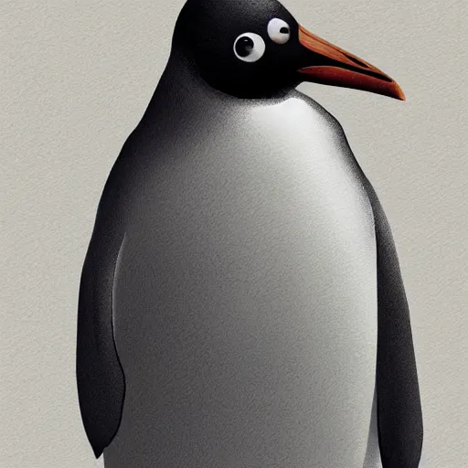 Image similar to creepy penguin illustration, concept art by neosian _
