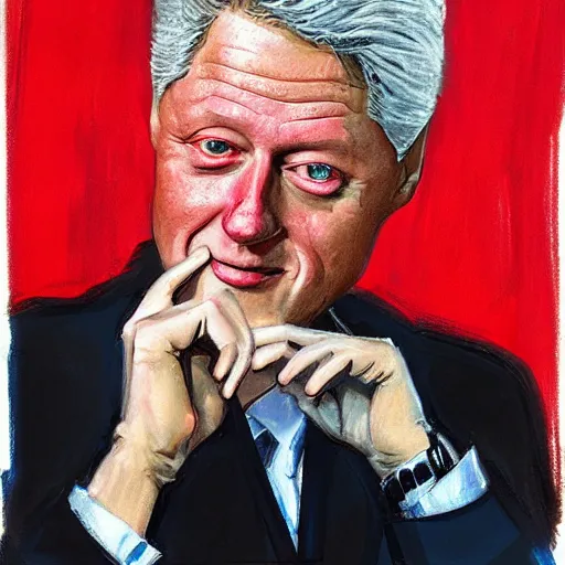 Prompt: bill clinton by kent williams