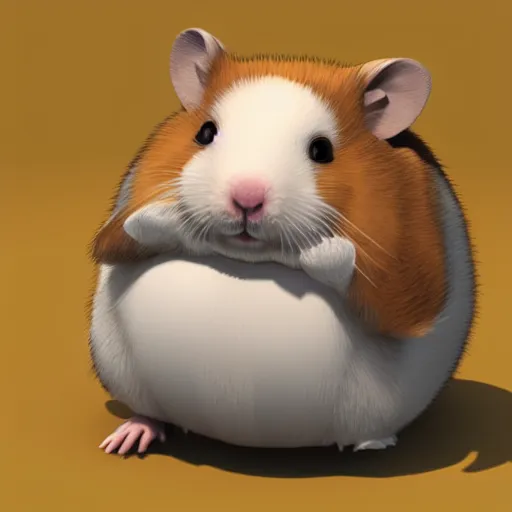Image similar to fatty anthropomorphic hamster, 3 d render